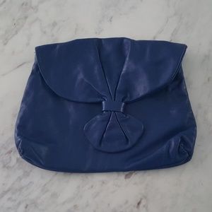 Vintage blue leather clutch